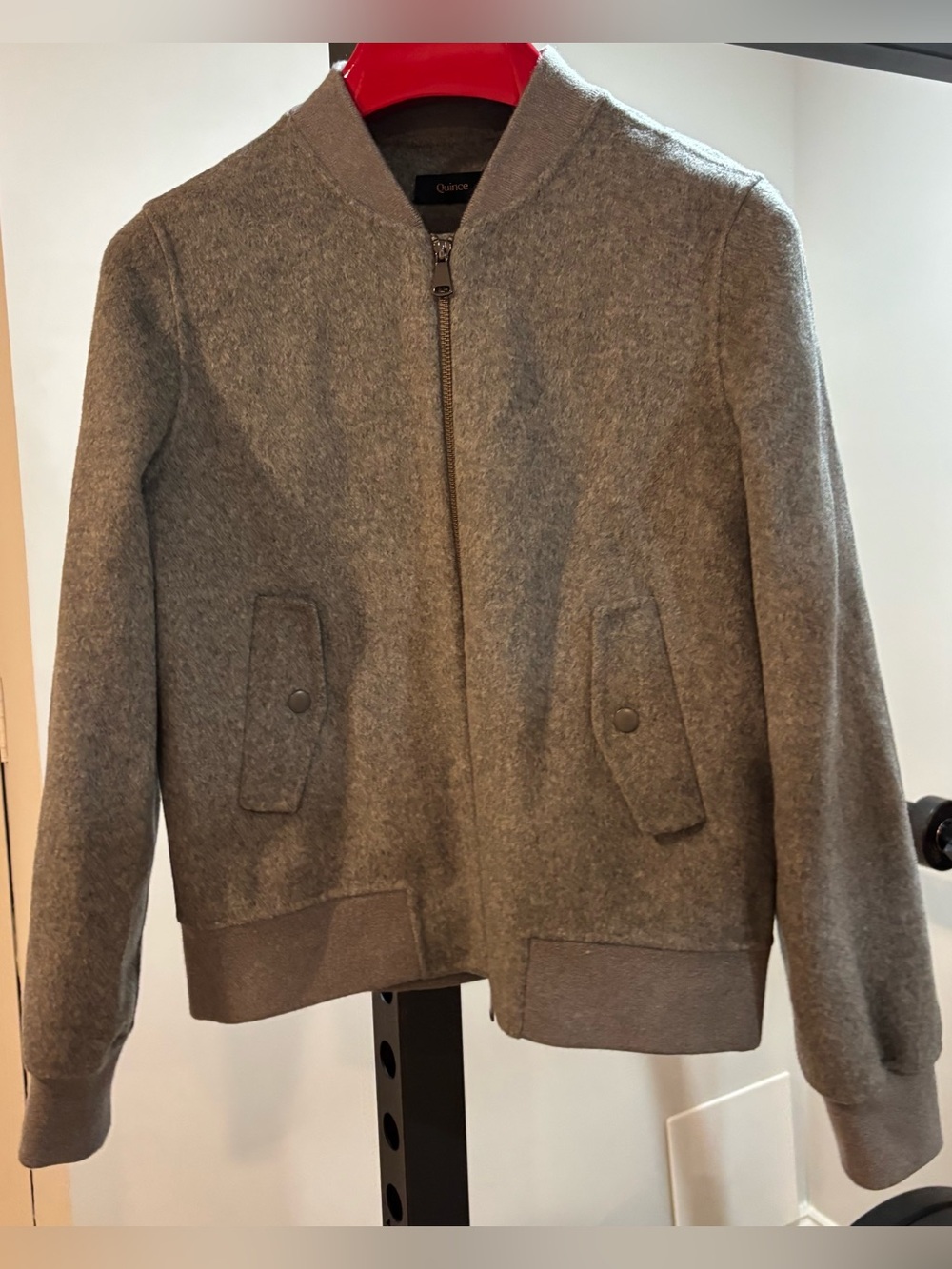Quince Women's Small S Gray Double-Faced Merino Wool Bomber